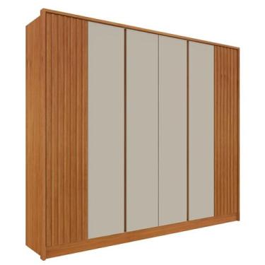 Imagem de Guarda Roupa Barcelona Casal Ripado 6 Portas 6 Gavetas Tcil Cor Cinamo