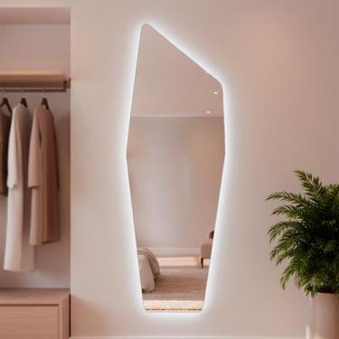 Imagem de Espelho Organico Moai 150x50cm Com Led Espelho de Parede Para Sala Qua