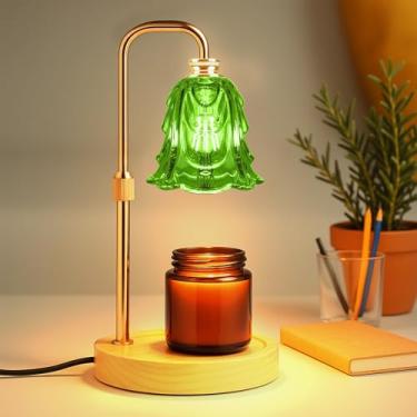 Imagem de EPIMA Lâmpada aquecedor de velas com temporizador e regulador, aquecedores elétricos de cera para velas perfumadas com 5 configurações de brilho, lâmpada antirreflexo com altura ajustável, decoração