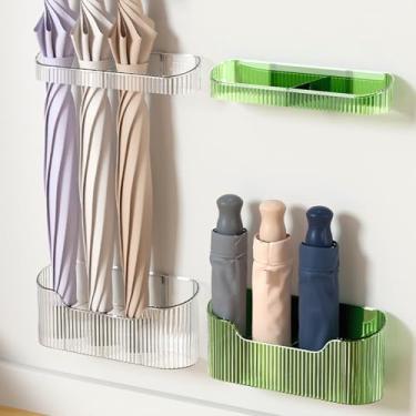 Imagem de LiebeWH Suporte de Guarda-chuva, Organizador de Economia de Espaço de Plástico para Casa e Escritório, Design Montável na Parede Com Grande Capacidade (Transparente)