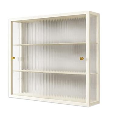 Imagem de Armário de remédios de banheiro montado na parede, organizador de armazenamento de prateleiras flutuantes - Armário deslizante de cosméticos sem perfuração sobre a prateleira flutuante do vaso