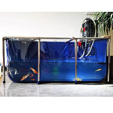 Imagem de Lago de piscina de aquário com janela de visualização clara, tanque de reprodução Koi/Goldfish, tela de PVC durável e estrutura de aço, grande 120 x 80 x 51 cm para exibição ideal e fácil manutenção