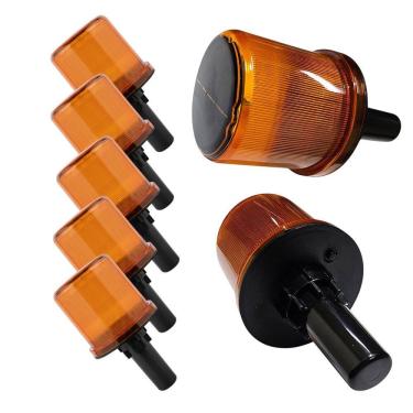 Imagem de Sinalizador Solar Viario Kit 5 Uni Cone Rodovia Obra Transito Sinalizaçao Emergencia Segurança Acidente Alerta