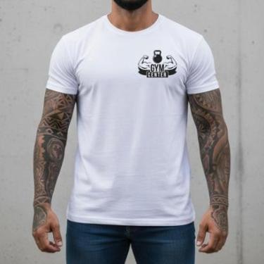 Imagem de Camiseta Masculina Roupa de Treino Tecido Nobre Algodão Sustentável Branca Camisa Peça Autoral-Masculino