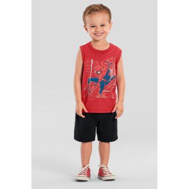 Imagem de Regata infantil menino do Homem-Aranha metalizado Brandili-Masculino
