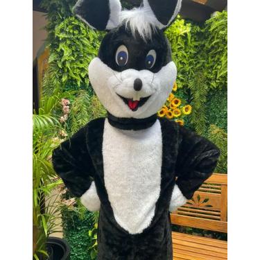 Imagem de Fantasia Coelho Da Pascoa Preto Pelucia Mascote Adulto - fantasia Bras