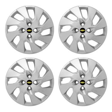 Imagem de Jogo Calota Aro 13 GM Corsa/Celta Prata com emblema preto - GFM