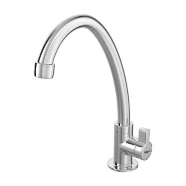 Imagem de Torneira de Cozinha Plus de Mesa em Plástico ABS Acabamento Metalizado com Aerador Econômico Prata