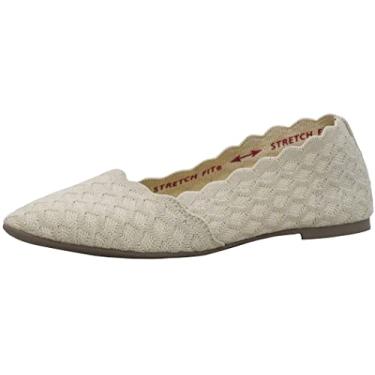 Imagem de Skechers Women's Cleo-Scalloped Knit Skimmer Ballet Flat Natural 11