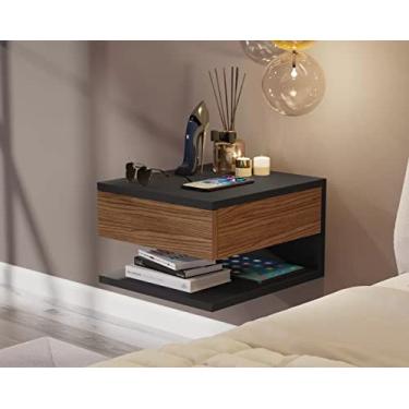 Imagem de Mesa de cabeceira Suspenso Flórida Preto/Freijó - Comprar Moveis em Casa