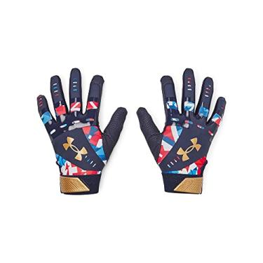 Imagem de Under Armour Women's Standard Radar Novelty Softball Gloves, (410) Midnight Navy/Red/Metallic Gold, Large