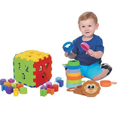 Imagem de Kit de Brinquedos Educativos Cubo Didático + Empilha