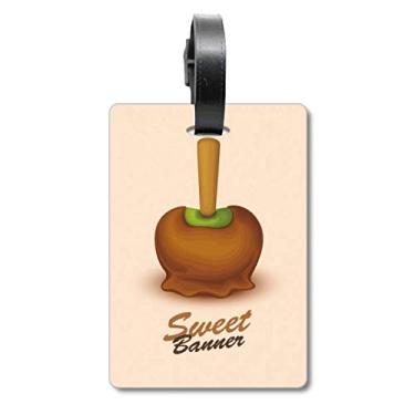 Imagem de Bolsa de viagem marrom verde chocolate sorvete etiqueta cartão de bagagem pendurado etiqueta Scutcheon
