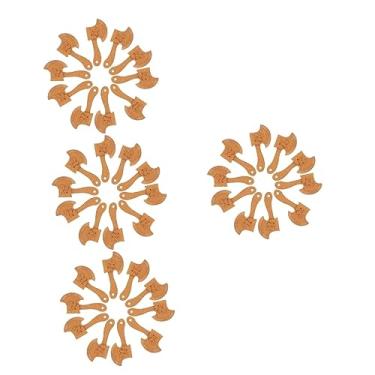 Imagem de Beavorty 40 Peças Escultura Em Mogno Encantos De Colar De Madeira Charme De Pingente De Machadinha Charme De De Madeira Amuleto De Acessórios De Mogno Filho