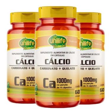 Imagem de Cálcio Quelato 60 Cápsulas Kit Com 3 - Unilife