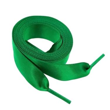 Imagem de Flat Satin Ribbon Shoelaces Laces For Sneaker Sport Shoes(Color:Green,Size:120cm)