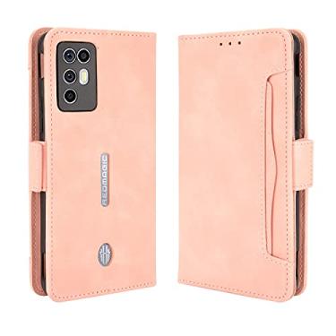 Imagem de Capa para ZTE Nubia Red Magic 6R, capa carteira de couro flip à prova de choque com suporte para cartão para ZTE Nubia Red Magic 6R (rosa)