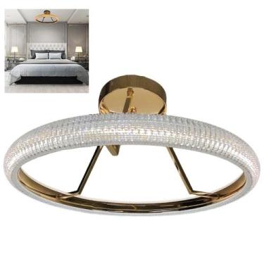 Imagem de Luminaria 3 em 1 Anel Arco Pendente Lustre Infinito Led Perfil Moderno