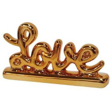 Imagem de Enfeite Em Cerâmica Love Bronze 13X07 Cm - Buzzios