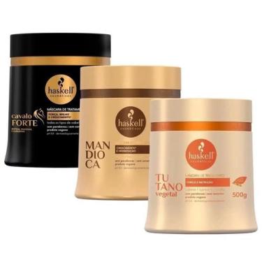 Imagem de Kit cronograma capilar haskell tutano mancioca cavalo forte 500g p/ ca