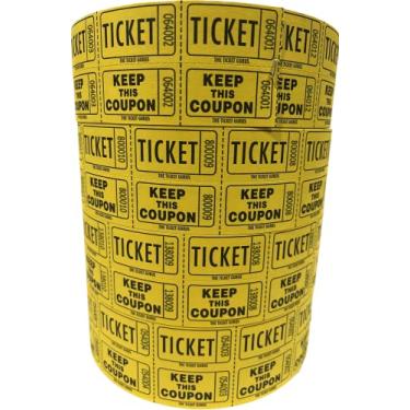 Imagem de The Ticket Gurus - Bilhetes de sorteio - (4 rolos de 2000 bilhetes duplos) 8.000 no total 50/50 bilhetes de sorteio - (4) rolos amarelos