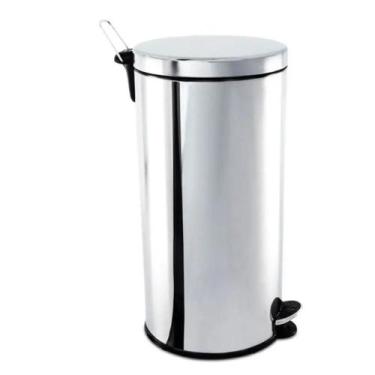 Imagem de Lixeira Inox Polido com Pedal 20L Linha Decorline Brinox, Prata