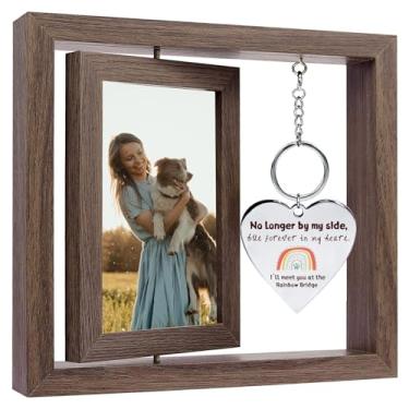 Imagem de Presentes em memória de cachorro para perda de cachorro, No Longer by My Side But Forever in My Hearts Moldura memorial de cachorro gato, presente de simpatia para perda de cachorro, presente de
