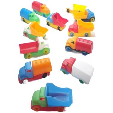 Imagem de Conjunto com 50 Brinquedinhos Mini Brinquedo Plástico Nacional Kit para Lembrancinhas Mimos Prendas Sacolinha Surpresa Festas (50 Caminhão)