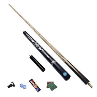 Imagem de Taco de sinuca de madeira de freixo de 147 cm, taco de sinuca, taco de sinuca profissional para esportes de mesa de sinuca, bar de bilhar de madeira (um taco de sinuca + acessórios, 10 mm)