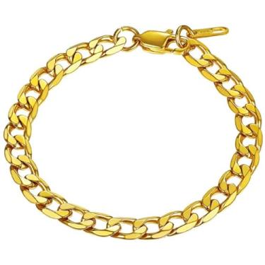 Imagem de Pulseira Bracelete Masculina 6mm Banhada Ouro 18k Homem