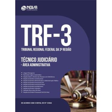 Imagem de Apostila TRF 3 2024 - Técnico Judiciário - Área Administrativa - Nova 