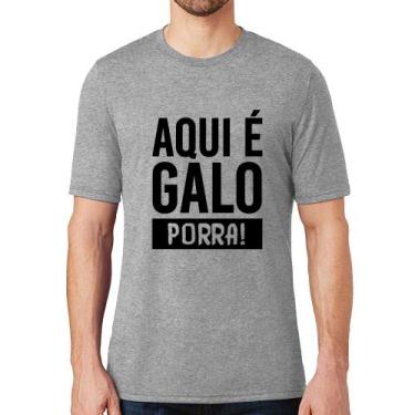 Imagem de Camiseta Aqui é galo  - Foca na Moda, Cinza, GG