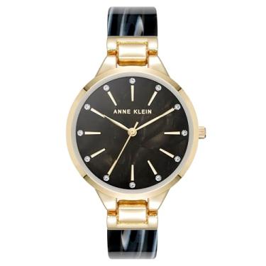 Imagem de Anne Klein Relógio feminino com pulseira de resina, Preto