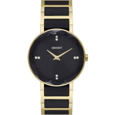 Imagem de Relógio ORIENT Ceramic feminino preto dourado FTSS0136 P1KP