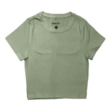 Imagem de BLUSA MC, BASIC+, EM MALHA ALGODÃO COM ELASTANO, REFERENCIA R009 NA COR VERDE M
