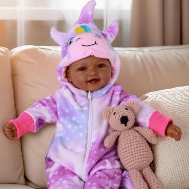 Imagem de Boneca BABESIDE Mia Black Girl realista de 43 cm com roupas