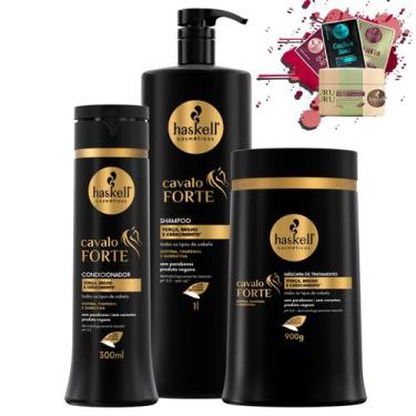 Imagem de Kit Haskell Cavalo Forte Sh 1L Cond 300ml Mascara 900g