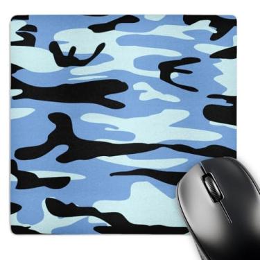 Imagem de 3dRose Mouse pad LLC 20 x 20 x 0,63 cm, estampa camuflada azul clara - padrão de camuflagem uniforme militar - textura de mistura de soldado militar Macho Boys (mp_157598_1)