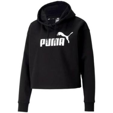 Imagem de Blusao Puma Ess Cropped Logo Hoodie Fleece Feminino Preto-Feminino