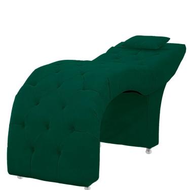 Imagem de Maca Estofada Capitone Julia Para Estetica Facial Sombrancelha E Cilios Suede Cor Verde Esmeralda