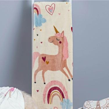 Imagem de Manta Solteiro Infantil Bouti Kids Flannel Microfibra 1 Peça Unicornio