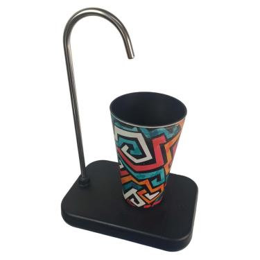 Imagem de Bomba Eletrica Usb Agua Bebedouro Galão Garrafão Bateria Automatico Com Suporte Recarregavel