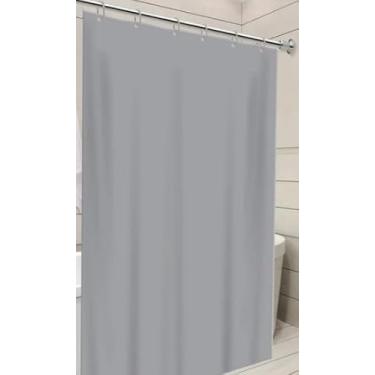 Imagem de Cortina de Box Lisa em PVC Impermeável Para Banheiro Anti Mofo Com Ganchos (Cinza)