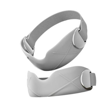 Imagem de MotiveTech 2 peças de cinta de proteção para patela e joelho, suporte de silicone para treinamento de patela, para corrida, para tênis, basquete e corredores, Cinza