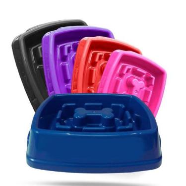 Imagem de Comedouro Lento Caes Pet Cachorro Pote Ração Educativo 650ml - Menplas