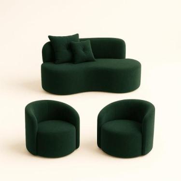 Imagem de Conjunto Decorativo 02 Poltronas + Sofá Curvo Orgânico Nature Gaia Sue