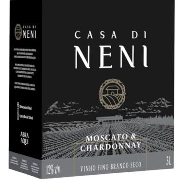 Imagem de Vinho Branco Bag in Box Casa di Neni Caetano Vicentino Moscato e Chardonnay 3 Litros