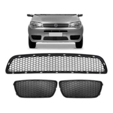 Imagem de Kit 3 Grades Para-choque Palio 2004 2005 2006 2007 2008 2009 2010 - En