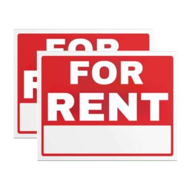 Imagem de Pacote com 2 placas para alugar – Vinil impermeável de 20 x 30 cm, autoadesivo, gravável