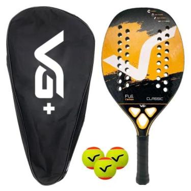Imagem de Kit Raquete De Beach Tennis Classic Full Carbon Com 3 Bolas E Bolsa De